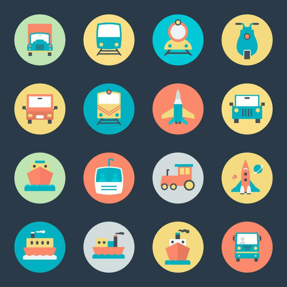 Bundle of Travel Flat Icons vector