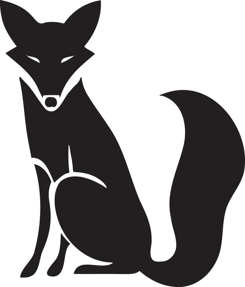 Geometric Shape Fox Silhouette In Tattoo Style Fully Editable and Scalable Vector File