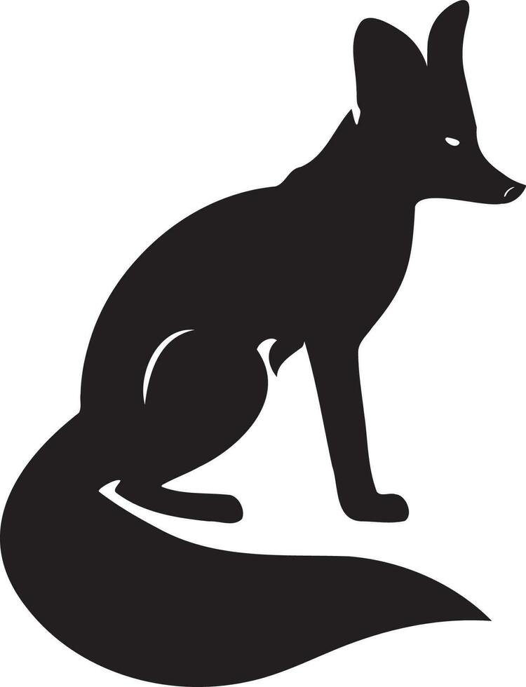 Silhouette Art of the Fox Animal In Vector Format