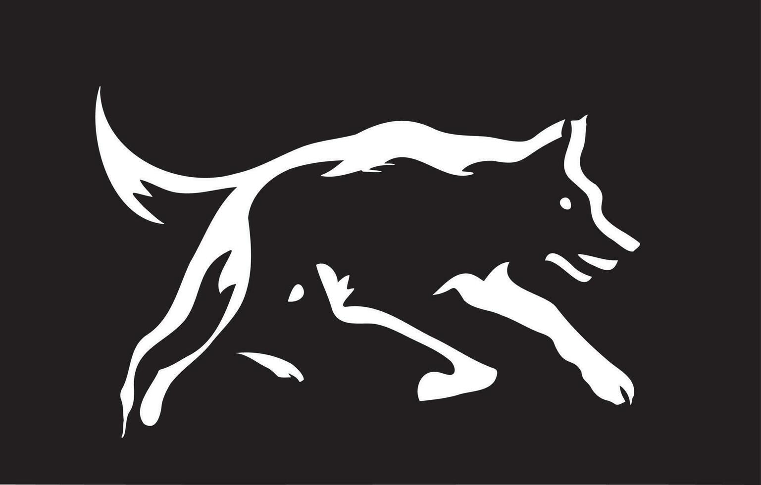 silueta Arte de el corriendo lobo en negro y blanco tatuaje estilo completamente editable y escalable vector archivo