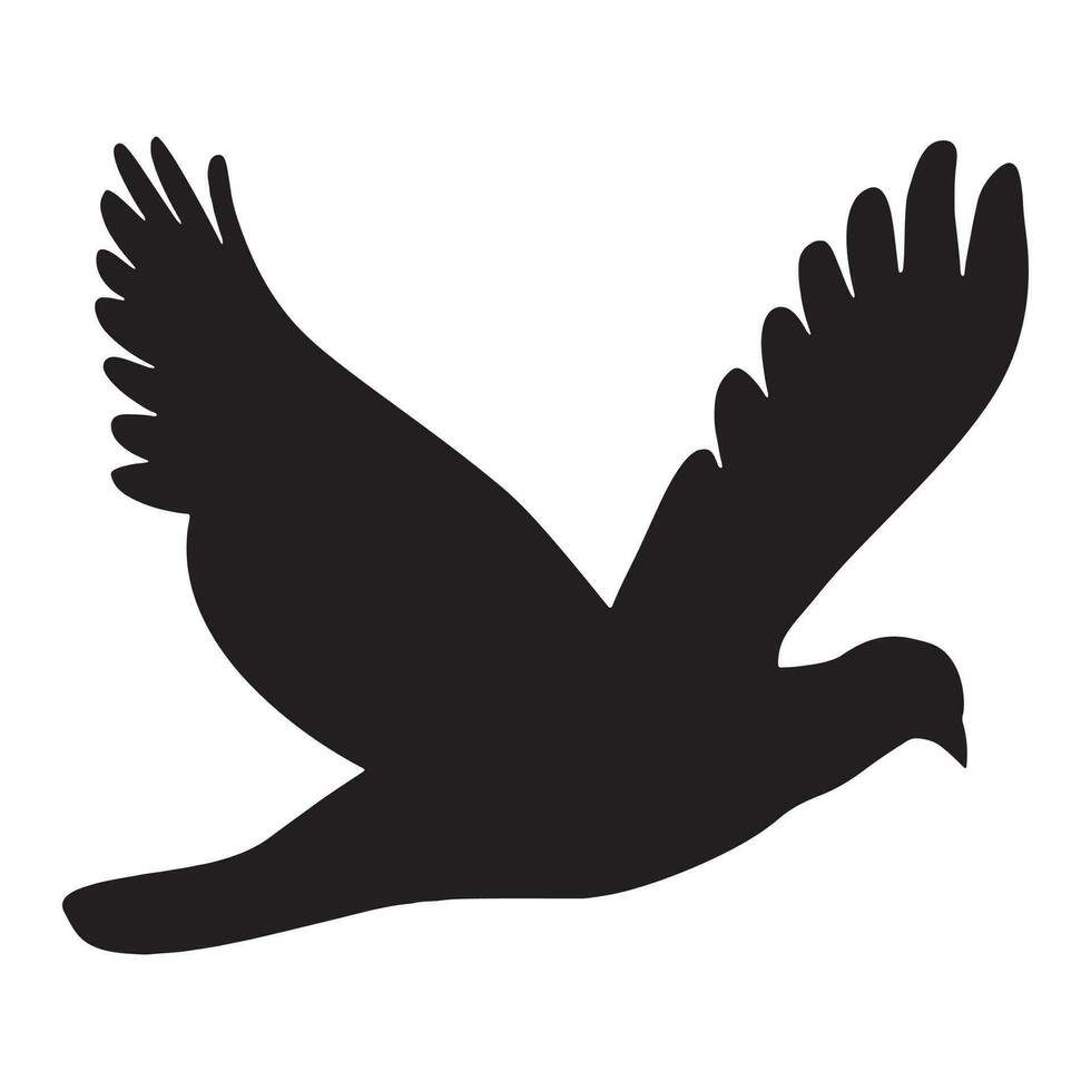 Silhouette ART Of Flying Bird Pigeon vector