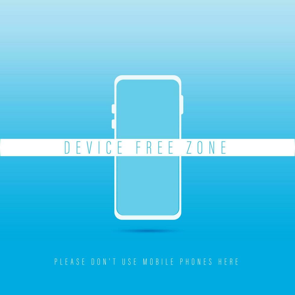 Device free zone. Digital detox. Mobile phone schematically depicted. Vector flat icon. Please don't use your phone