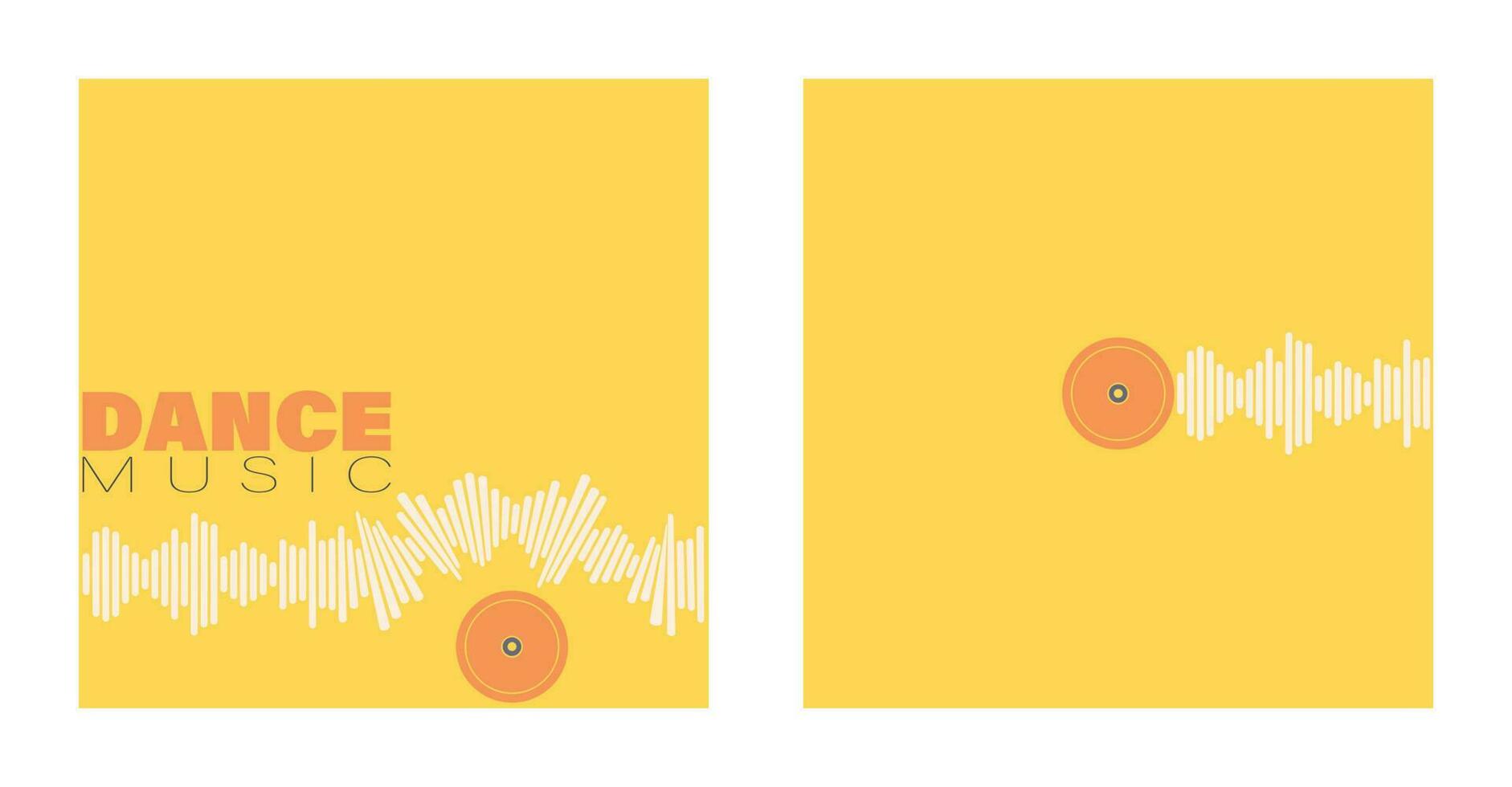 Cover template for a music album or track. Curved sound wave, copy space for text. vector