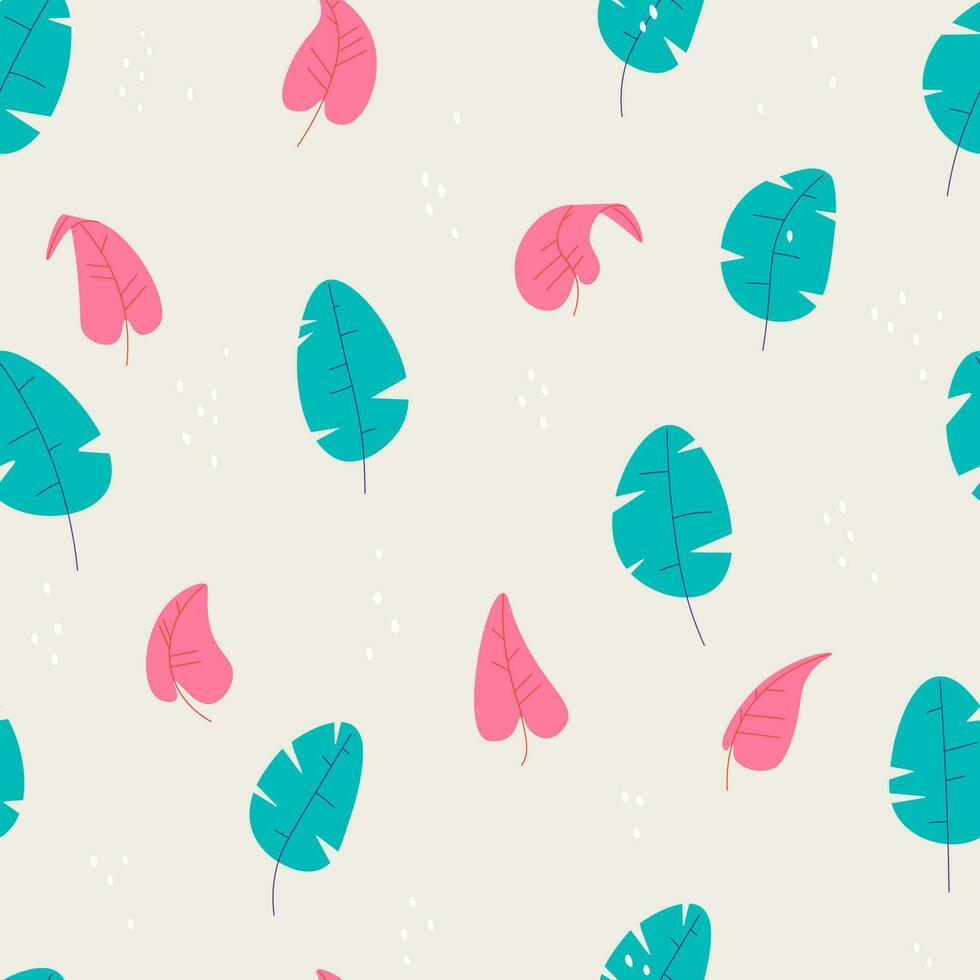 Vector botanical seamless pattern with decorative leaves and branches. Trandy design for print.