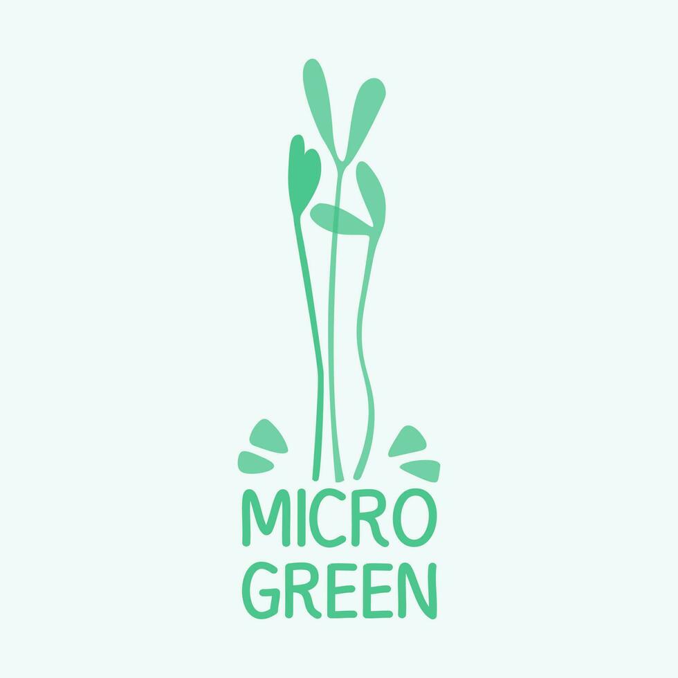 Logo farm. Microgreens and organic food. Vector isolated logotype.