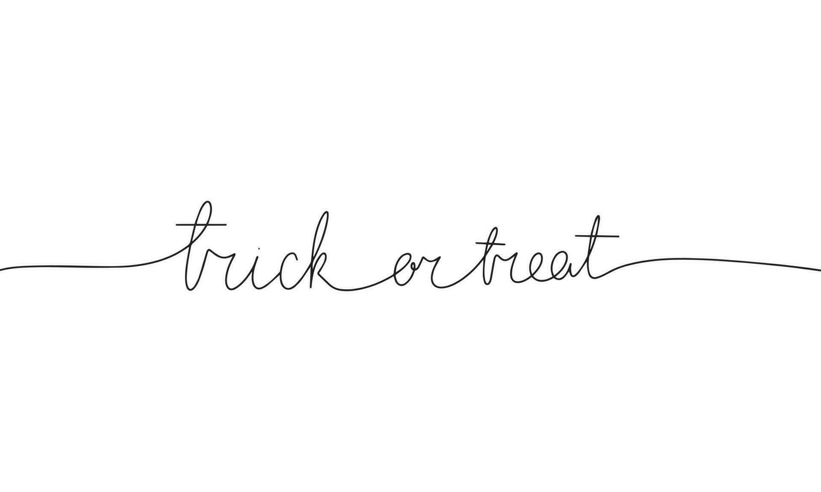 Trick or treat - word with continuous one line. Minimalist drawing of phrase illustration. Trick or treat - continuous one line illustration. vector