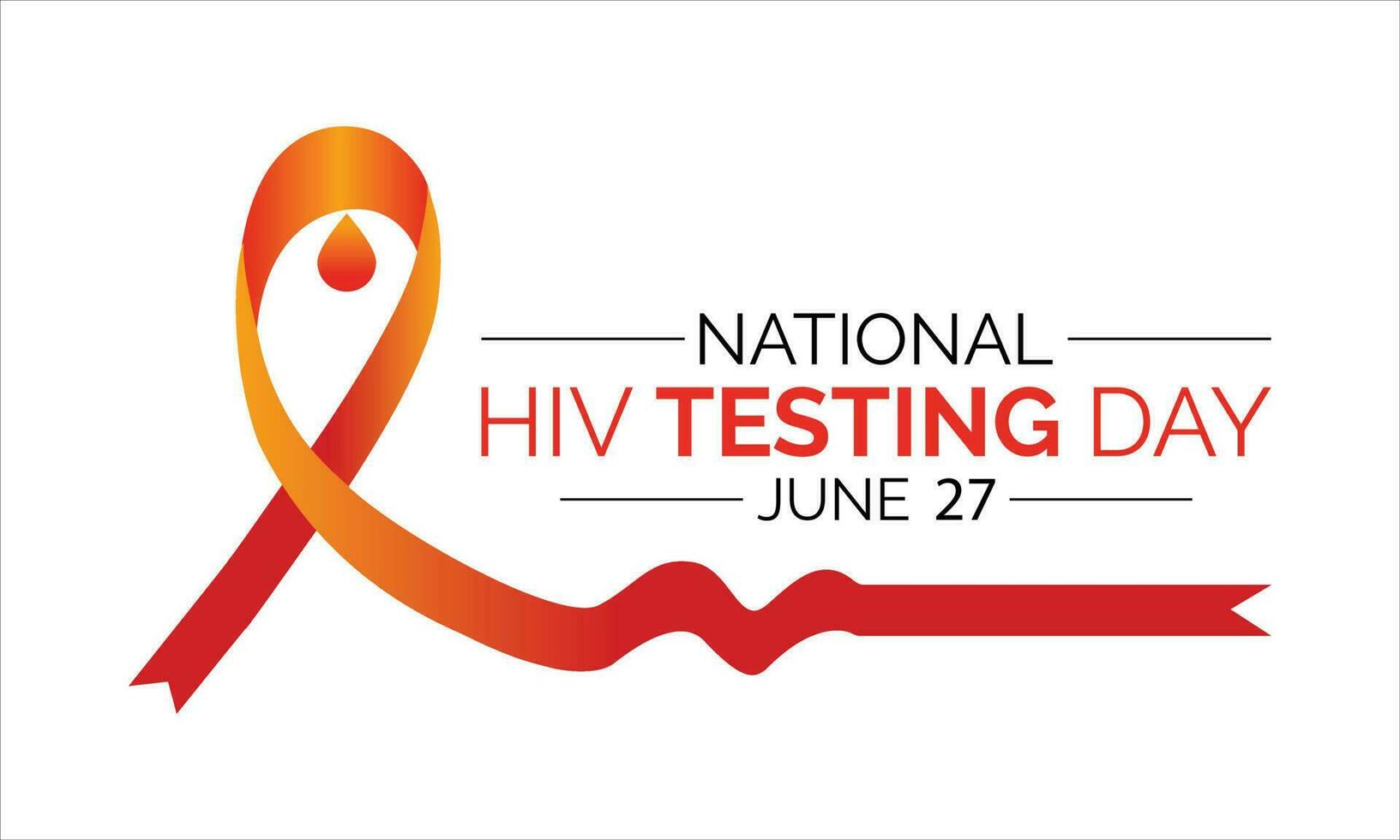 HIV Testing day is observed every year on June 27th. banner design template Vector illustration background design