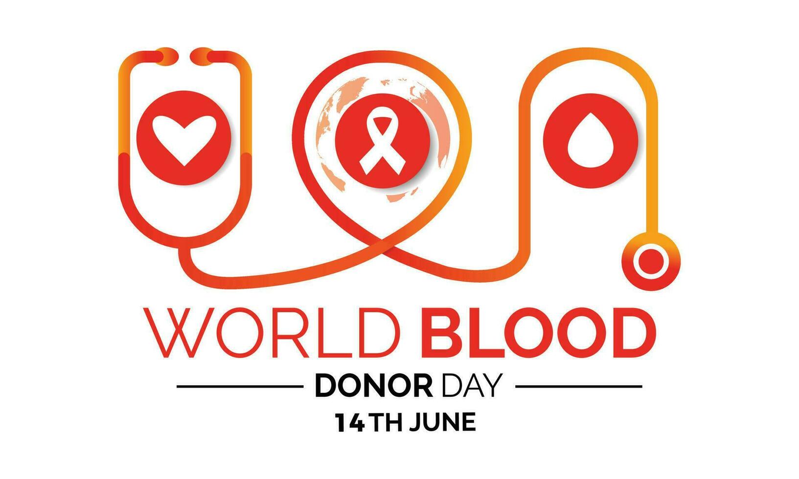 Blood Donation. 14th June World Blood Donor Day template. Banner design template Vector illustration background design.