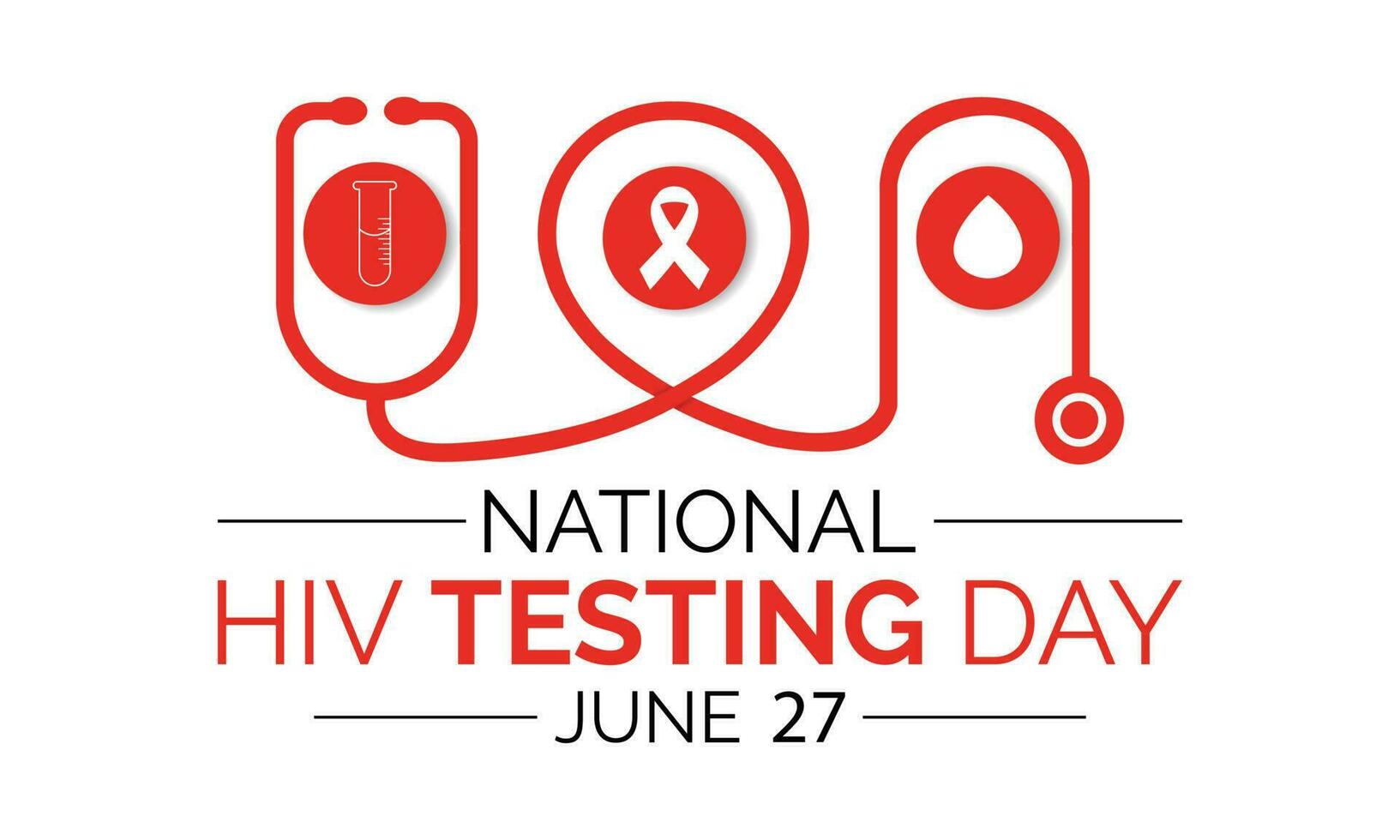 HIV Testing day is observed every year on June 27th. banner design template Vector illustration background design