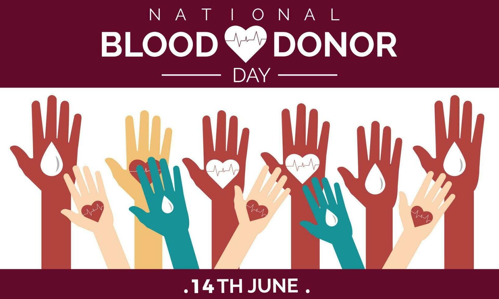 Blood Donation. 14th June World Blood Donor Day template. Banner design template Vector illustration background design.