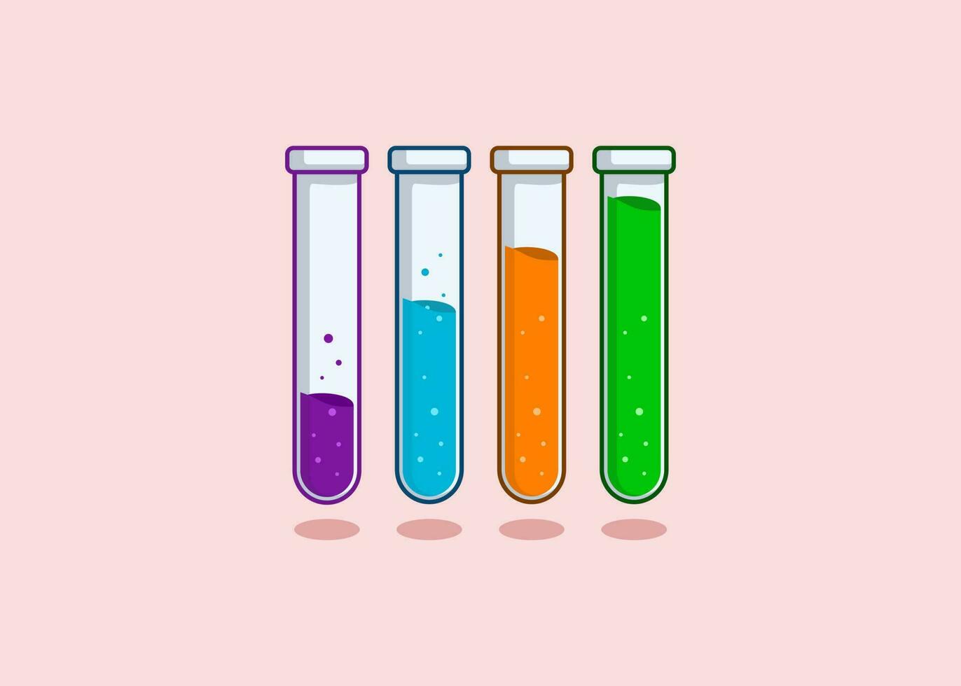 Test tube illustration in different colors vector