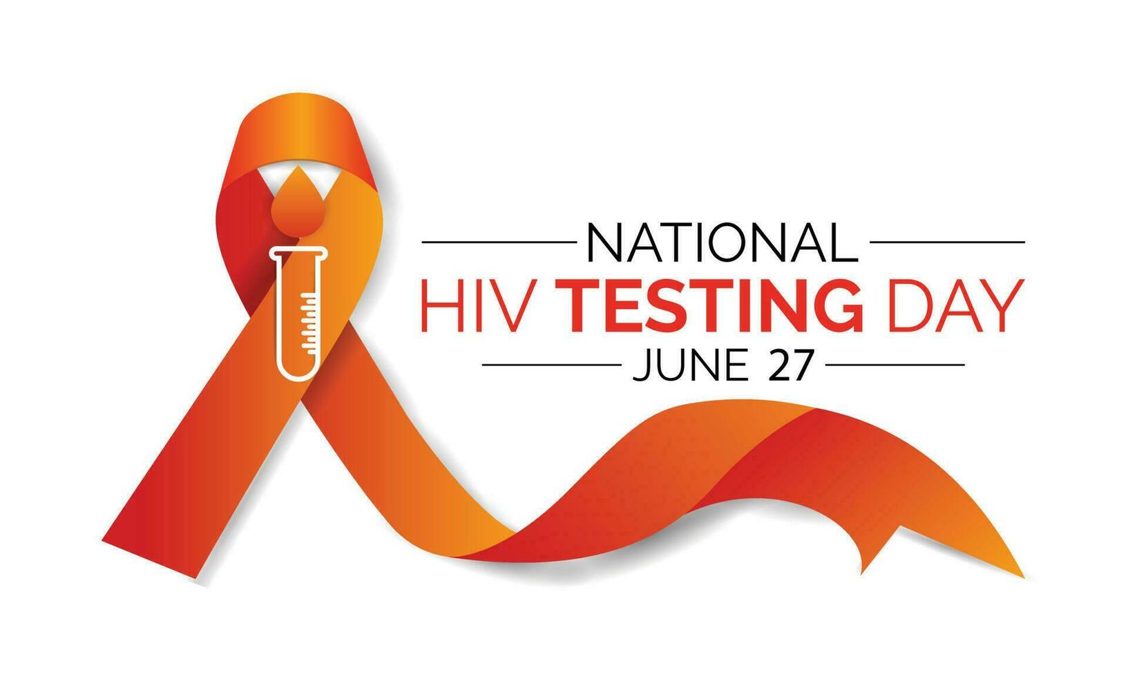 HIV Testing day is observed every year on June 27th. banner design template Vector illustration background design