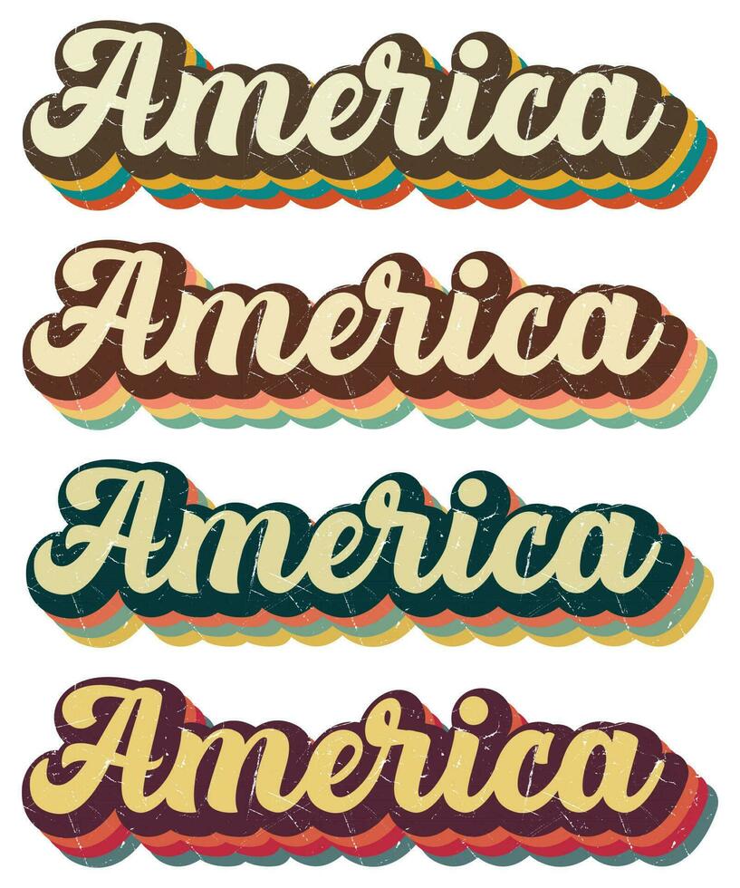 retro America texto efecto camisa diseño vector