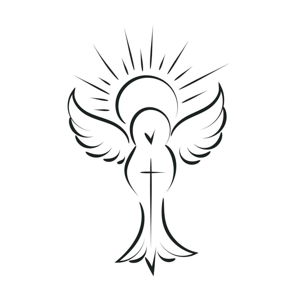 Christian Cross With Floral Design. Beautiful flowers tattoo design for print or use as card, flyer or T Shirt vector