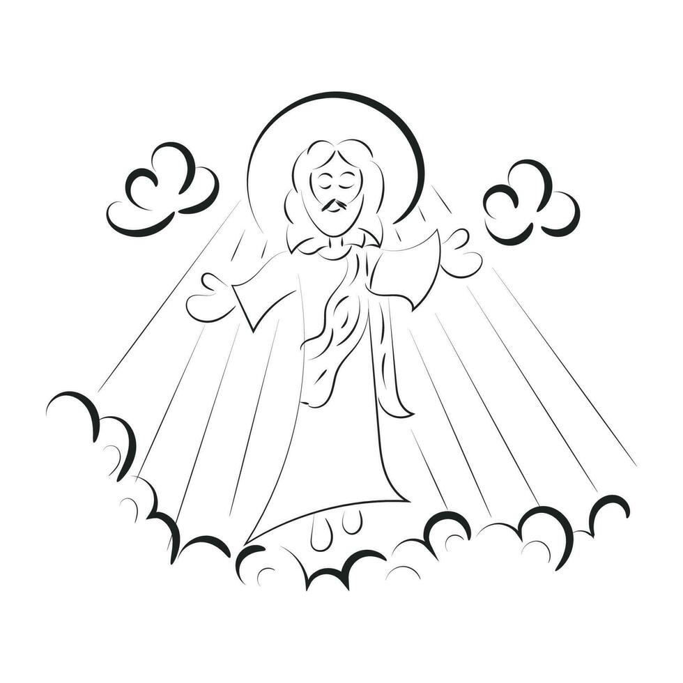 Happy Ascension Day Design with Jesus Christ In Heaven vector