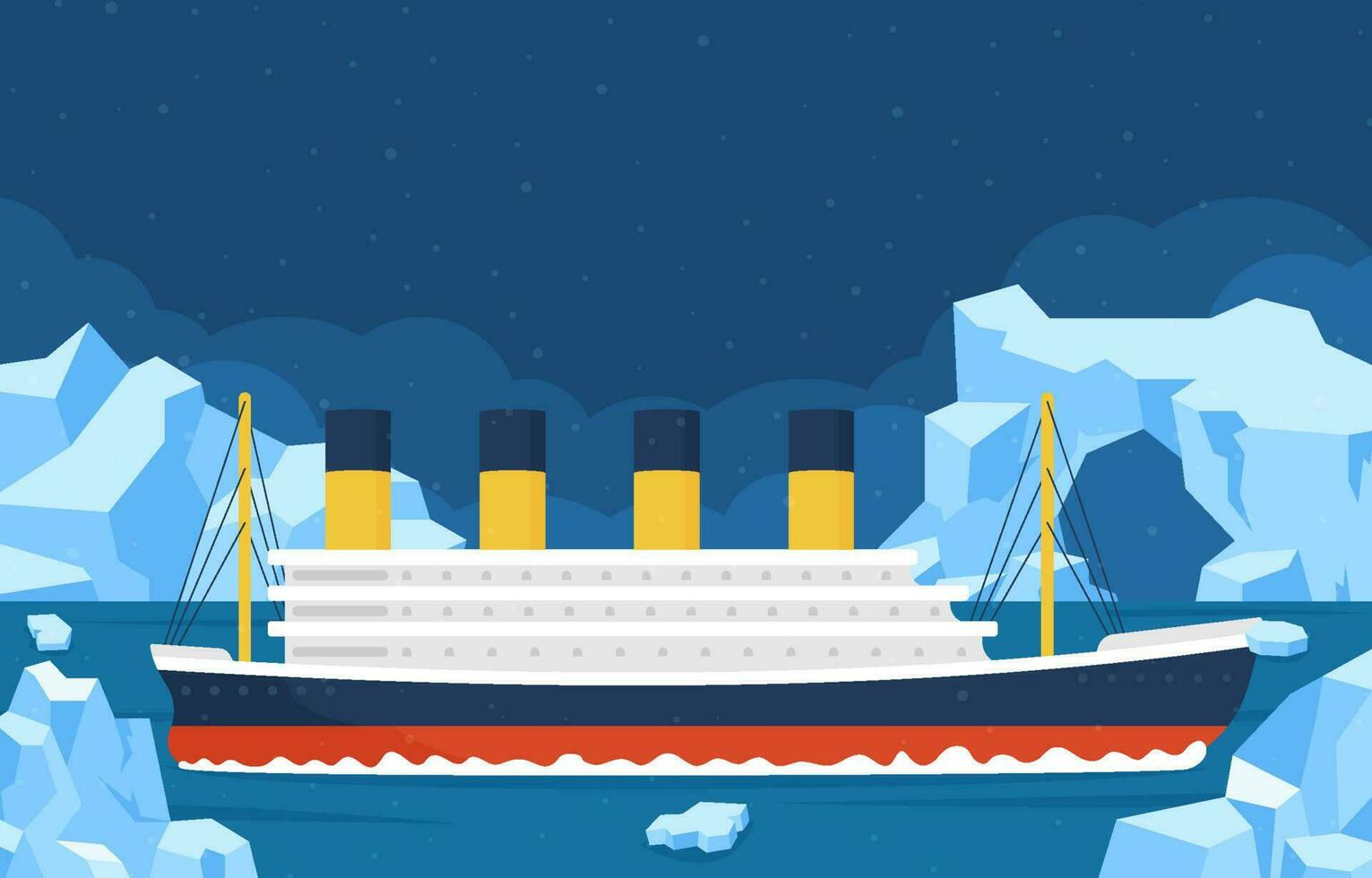 Cruise Ship Sailing in the Ocean Background vector