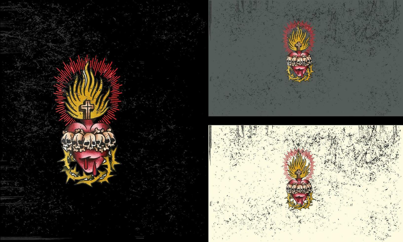 head skull and flames vector mascot design