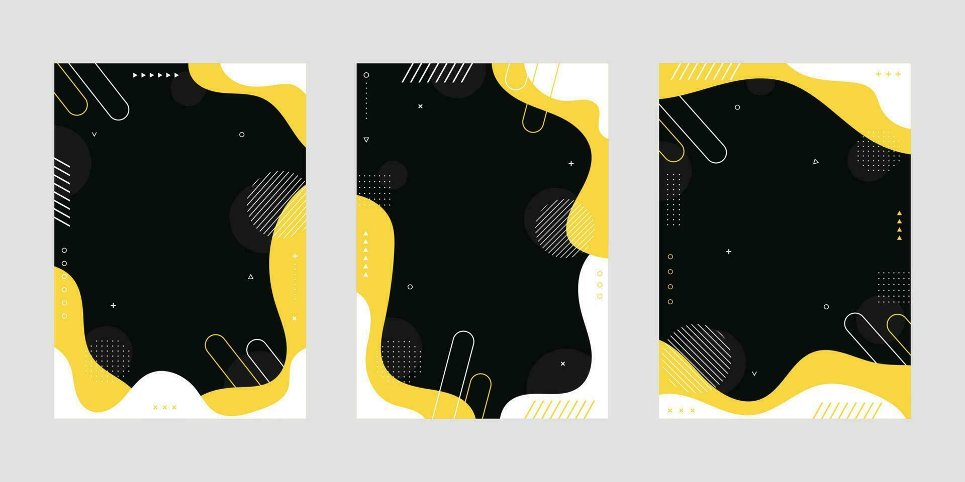 Collection fluid liquid poster and geometric background of dynamic shapes. Wallpaper gradient with liquid shape. Illustration colorful template banner with soft curve and wave. vector