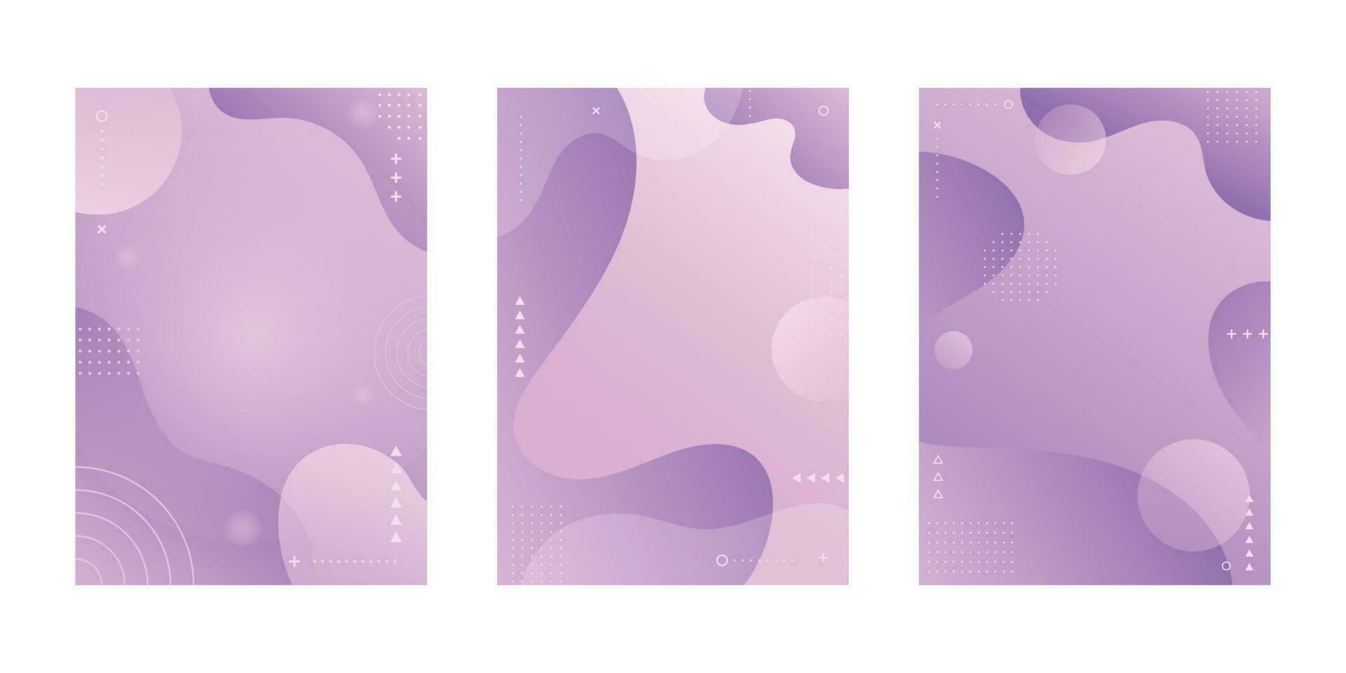 Collection fluid liquid poster and geometric background of dynamic shapes. Wallpaper gradient with liquid shape. Illustration colorful template banner with soft curve and wave. vector