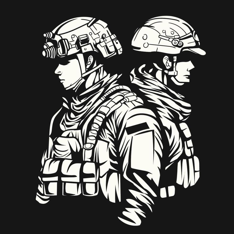 Vector illustration of military, army