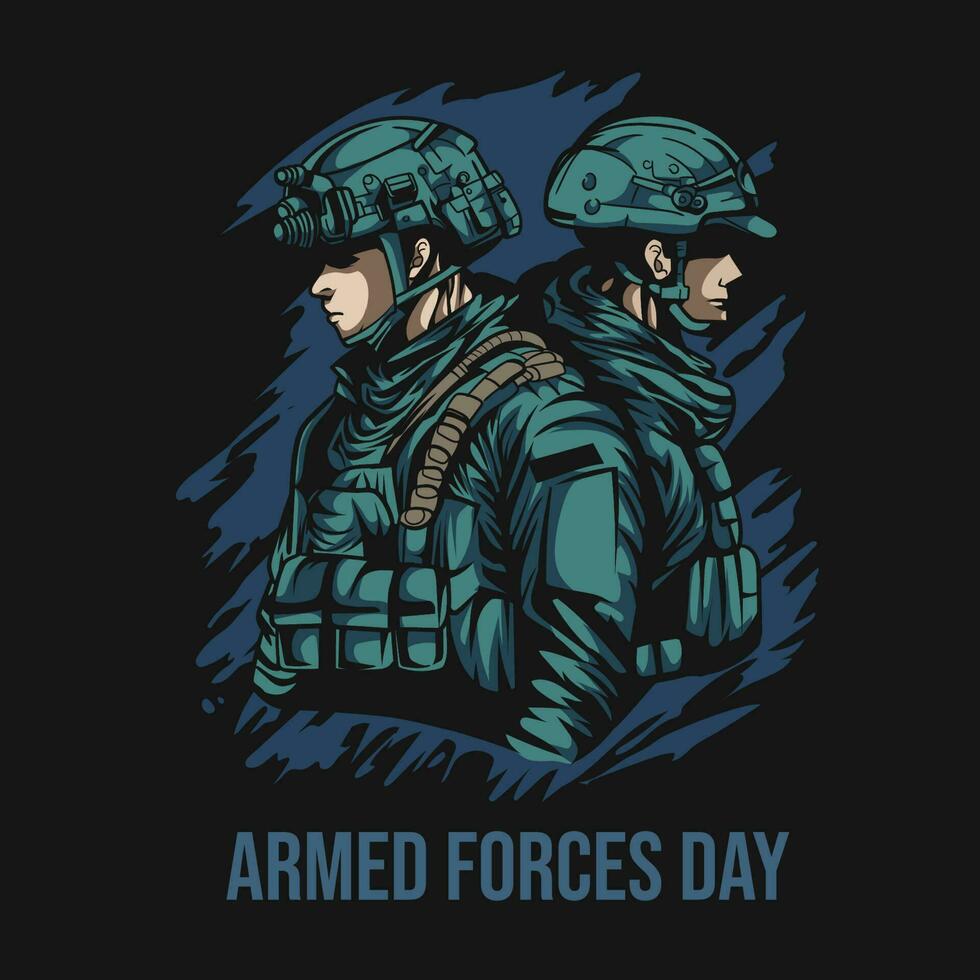 Vector illustration of Armed forces day