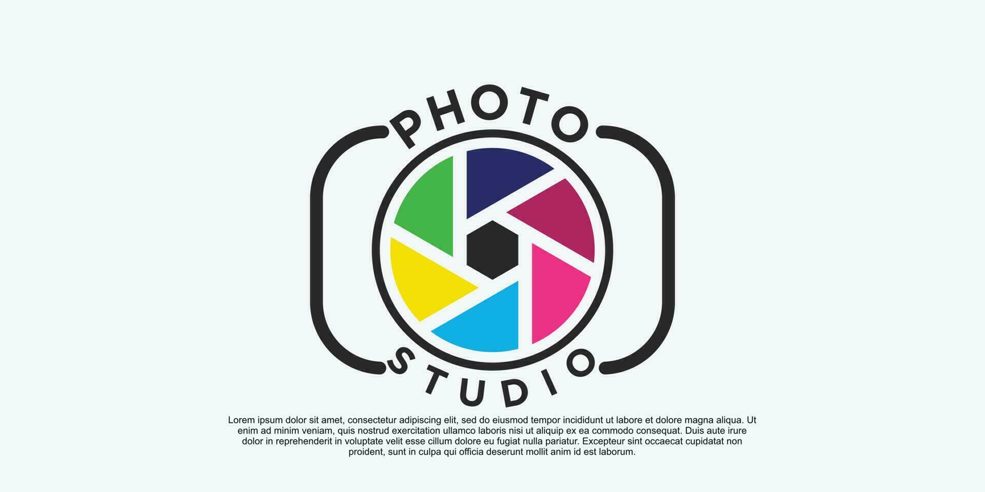 fotografía logo diseño con moderno concepto vector