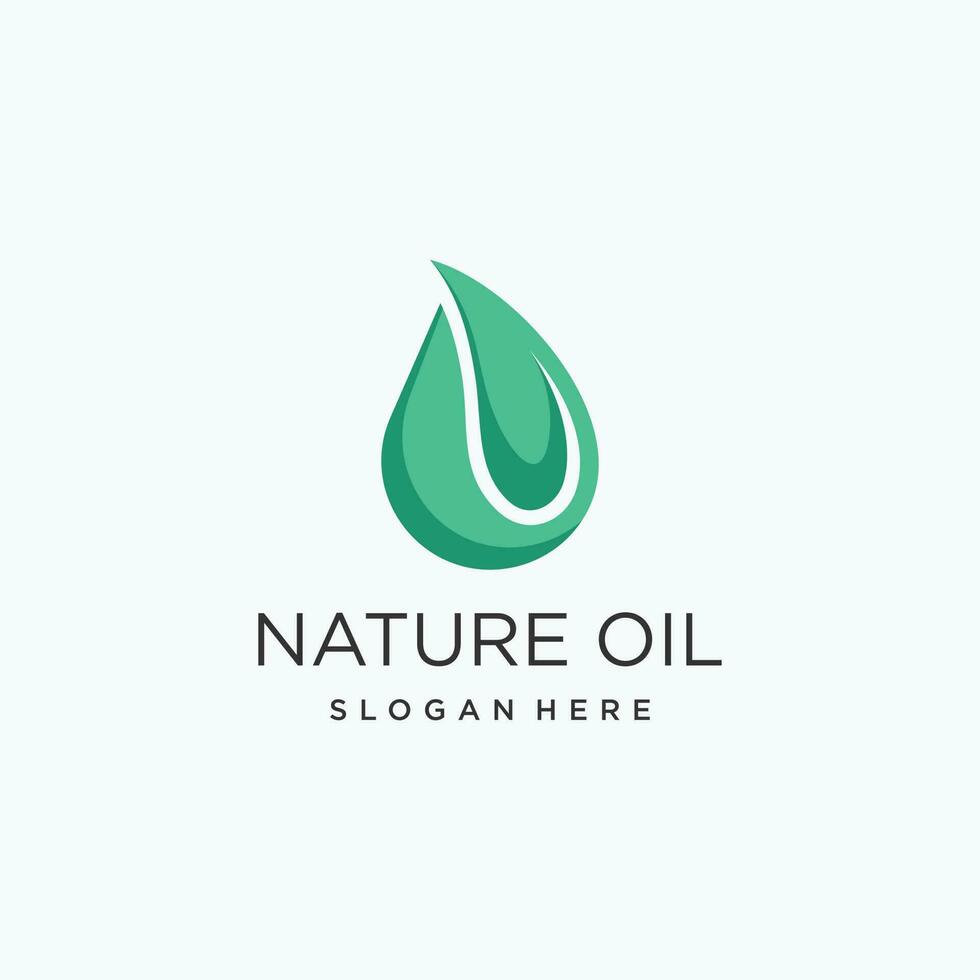 Nature oil logo vector design with modern style