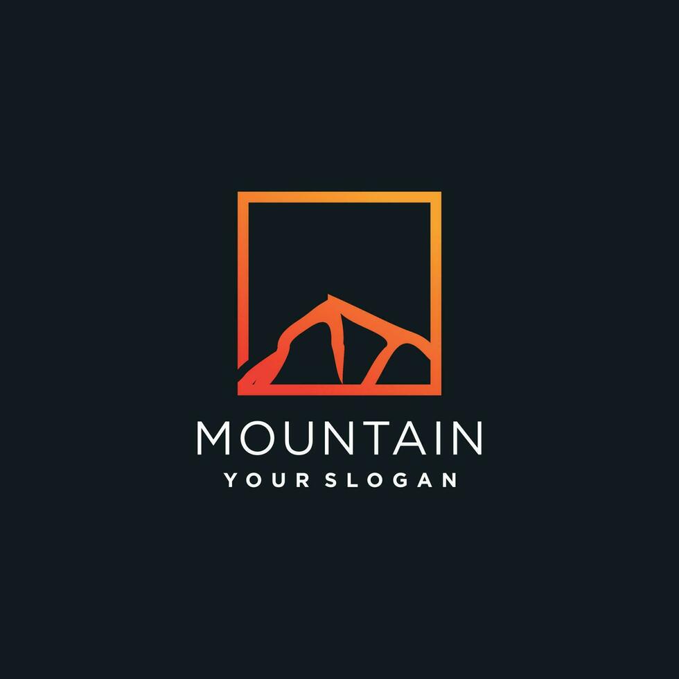 Mountain logo desing idea with unique style vector