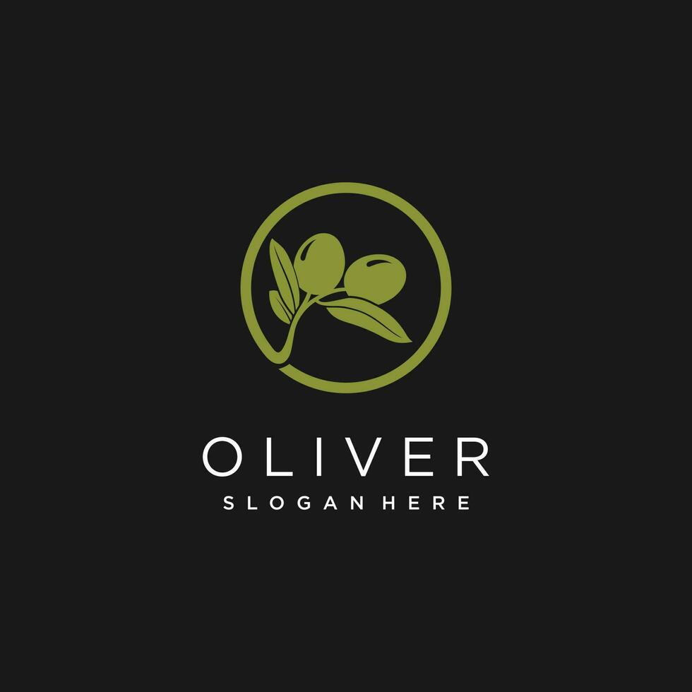 Olive logo desing idea with unique style concept vector