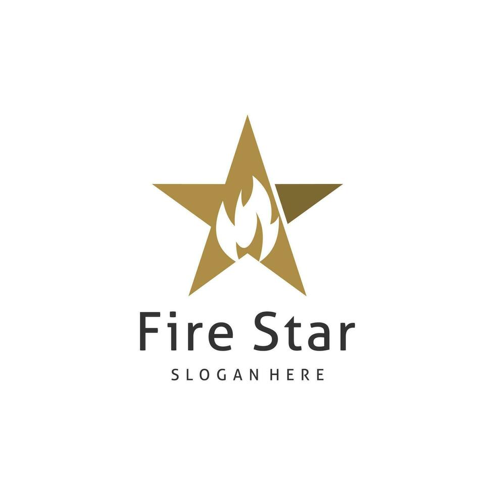 Fire star logo design idea with modern creative idea vector