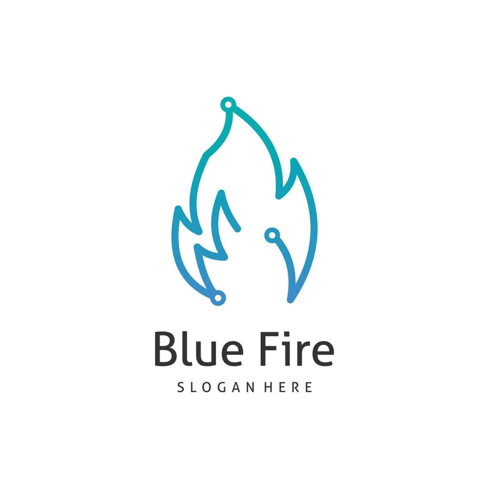 Fire tech logo design idea with modern creative idea vector