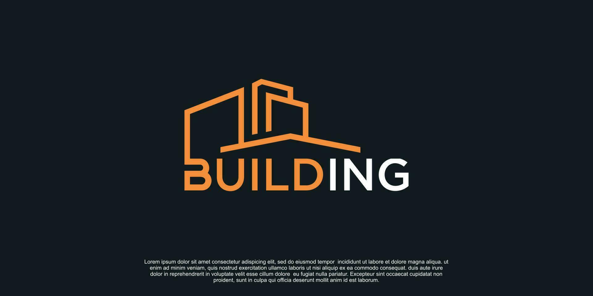 Building logo desing idea with unique style vector