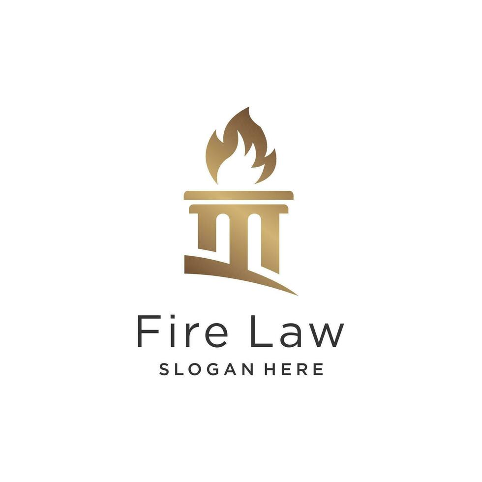 Fire law logo design idea with modern creative idea vector