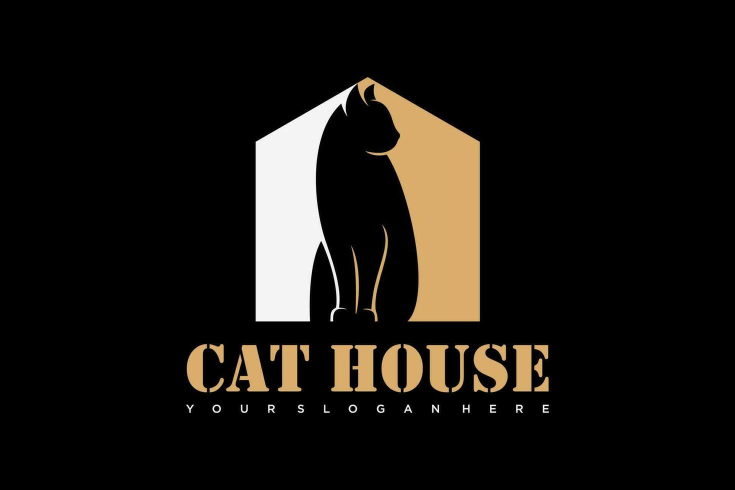 cat pet house home logo vector icon illustration