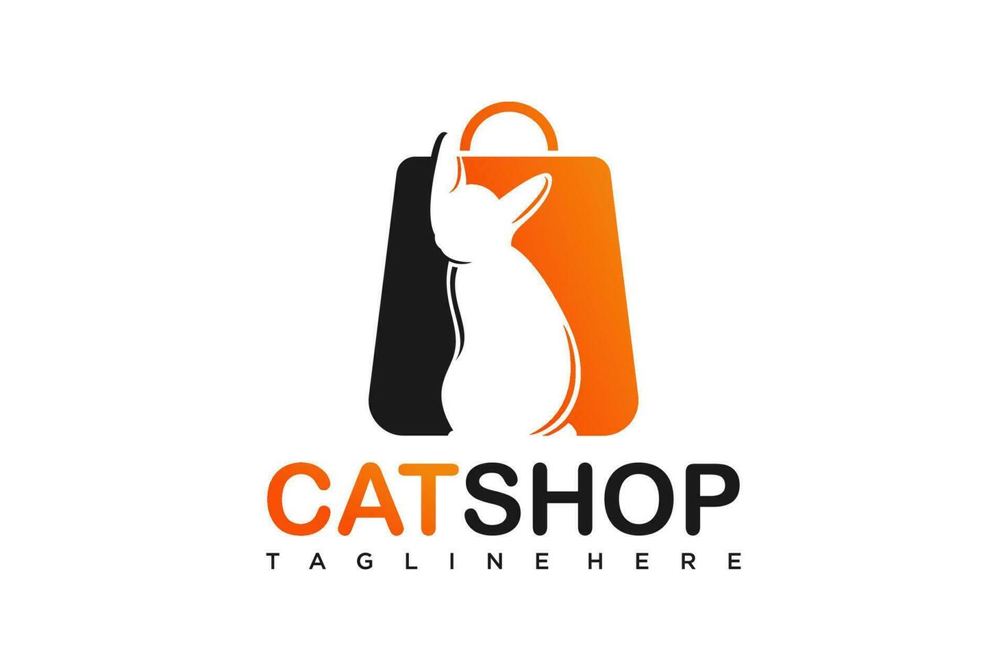 cat shop logo design. logos can be used for pet care,clinic and veterinary. vector