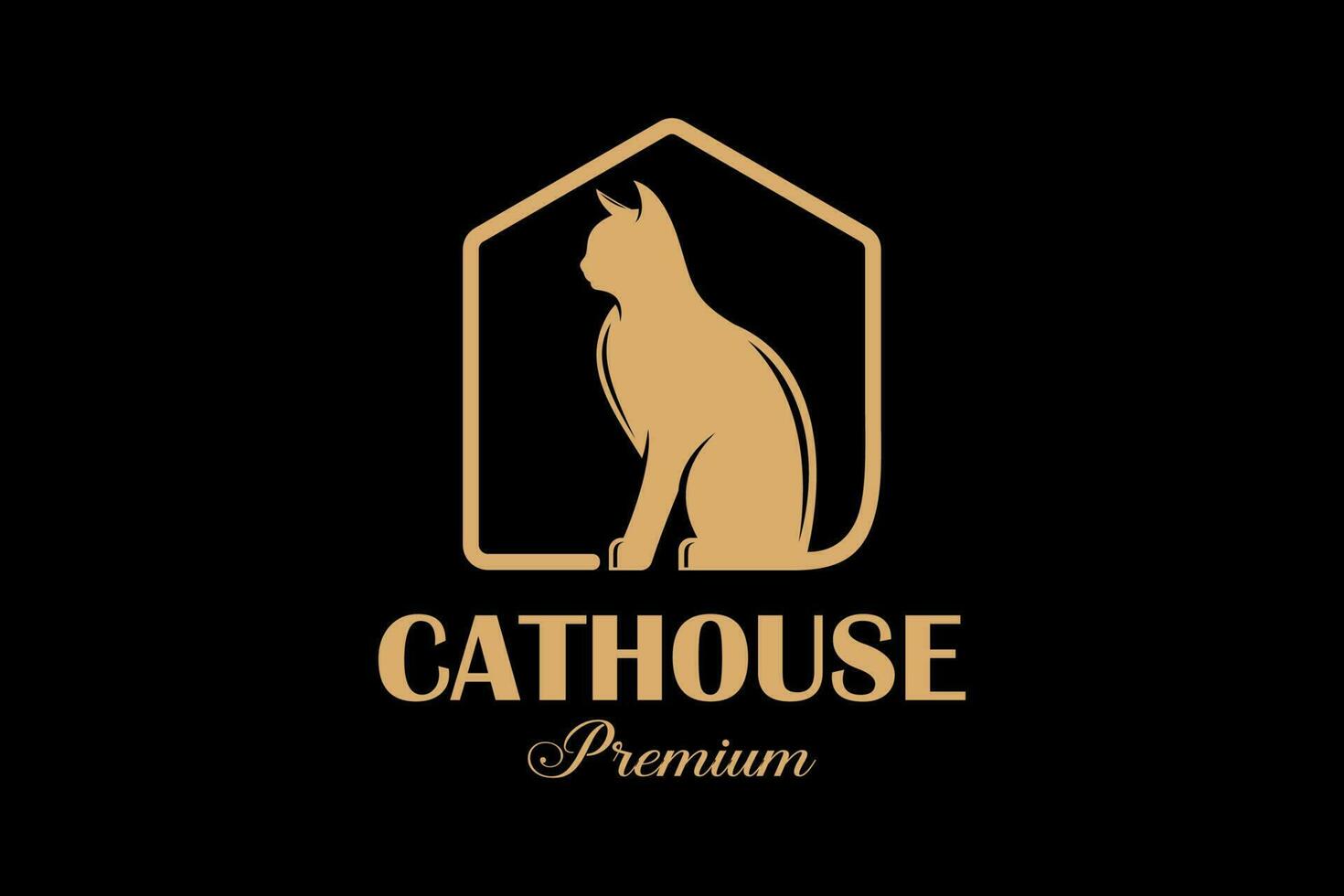 cat pet house home logo vector icon illustration