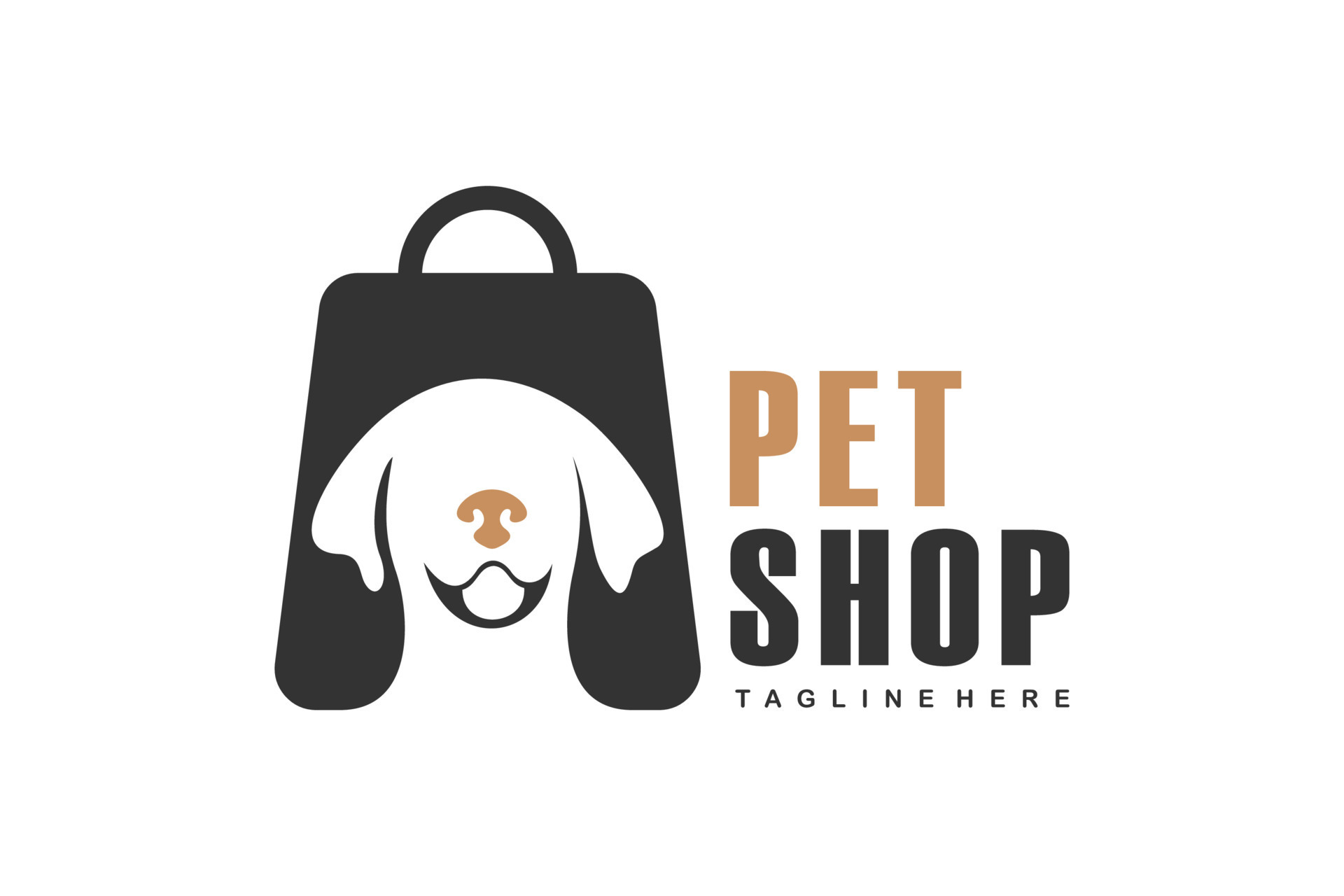 dog shop logo design. logos can be used for pet care,clinic and