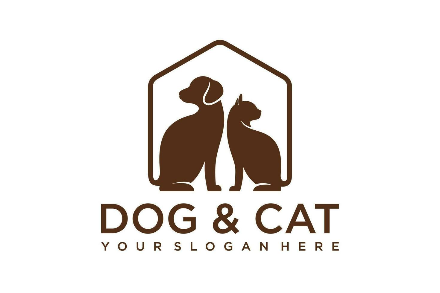 perro gato mascota casa hogar logo vector icono ilustración