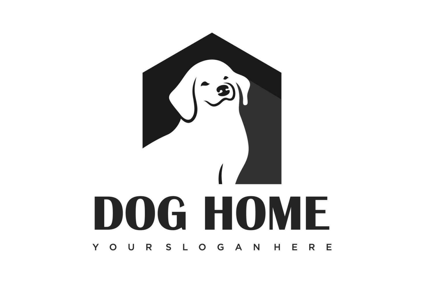 dog pet house home logo vector icon illustration