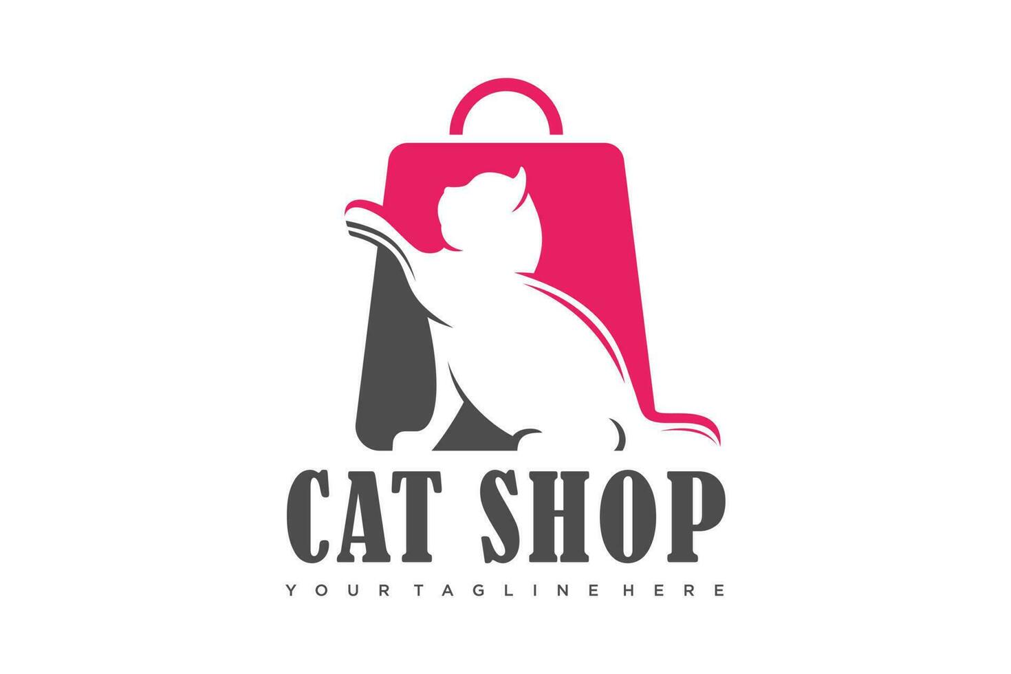 gato tienda logo.cat logotipo mascota tienda logo concepto. mascota vector ilustración