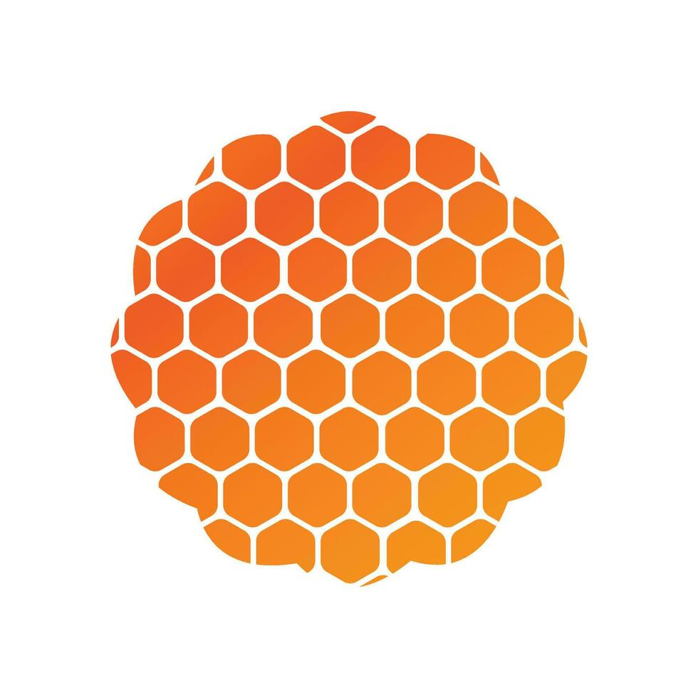 Honeycomb symbol illustration with orange gradient color vector