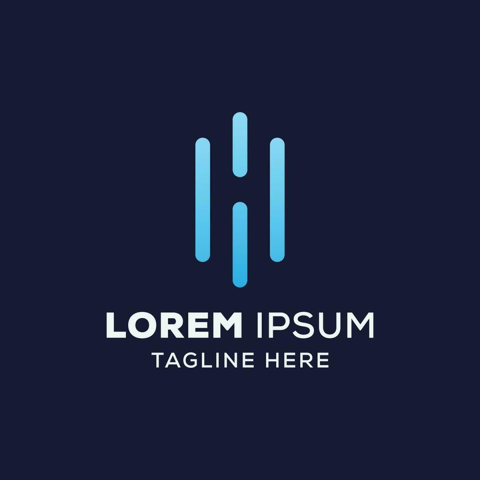 Business and Consulting logo idea with negative space letter H. Hidden H letter logo vector