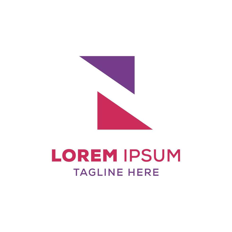 Negative space N letter logo. hidden N letter logo concept with minimal flat icon vector