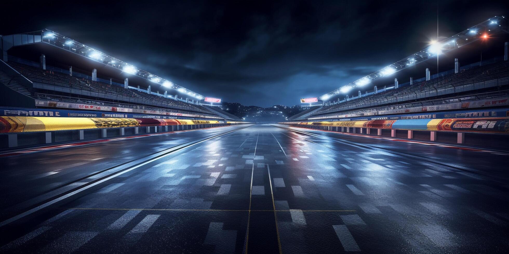 The racing circuit asphalt with . photo