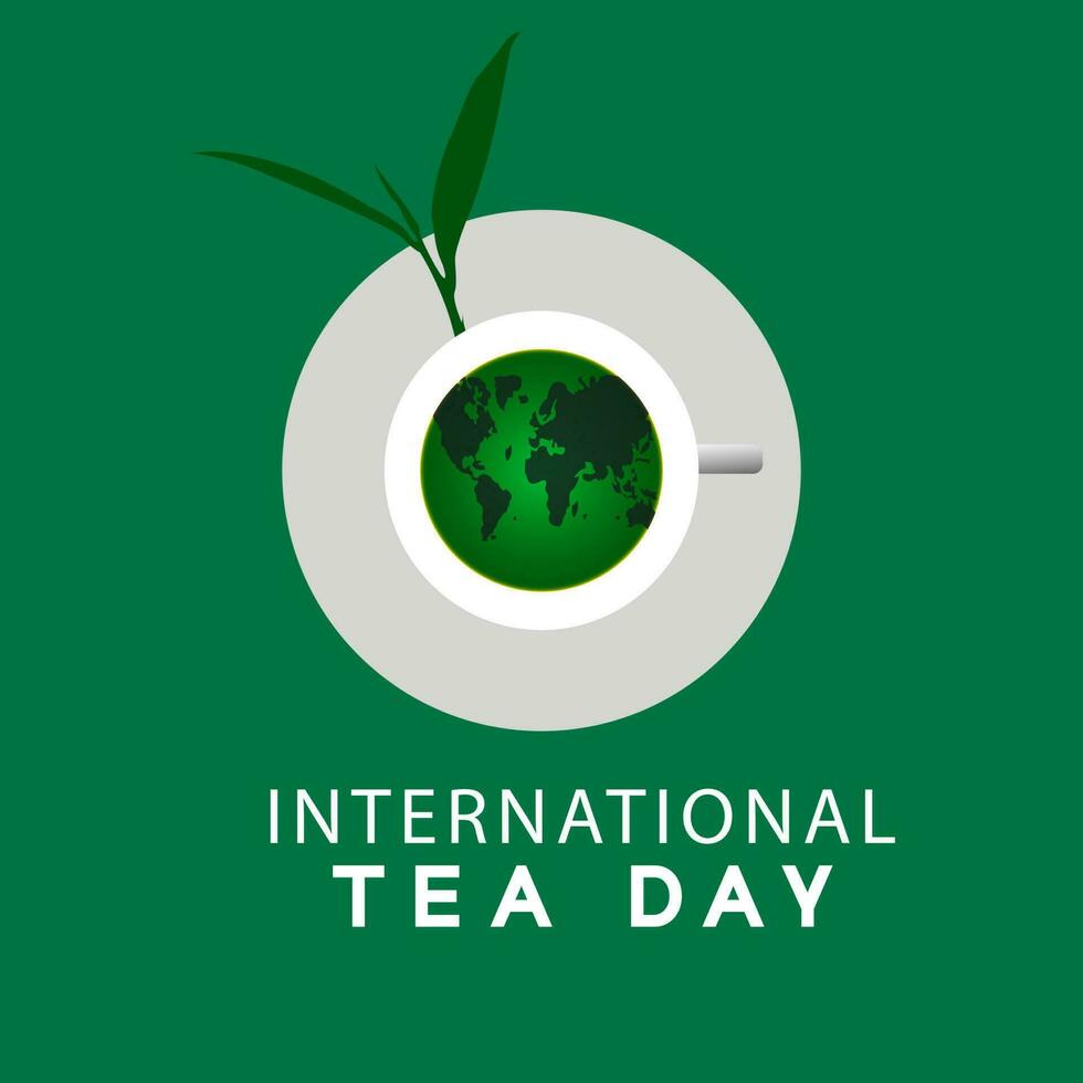 International Tea Day . illustration vector graphic.design for social media. Holiday concept. Template for background, banner, card, poster with text inscription. Vector EPS10 illustration