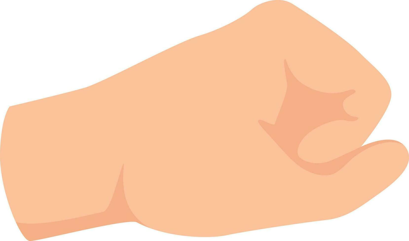 Man fist side view, human hand position vector