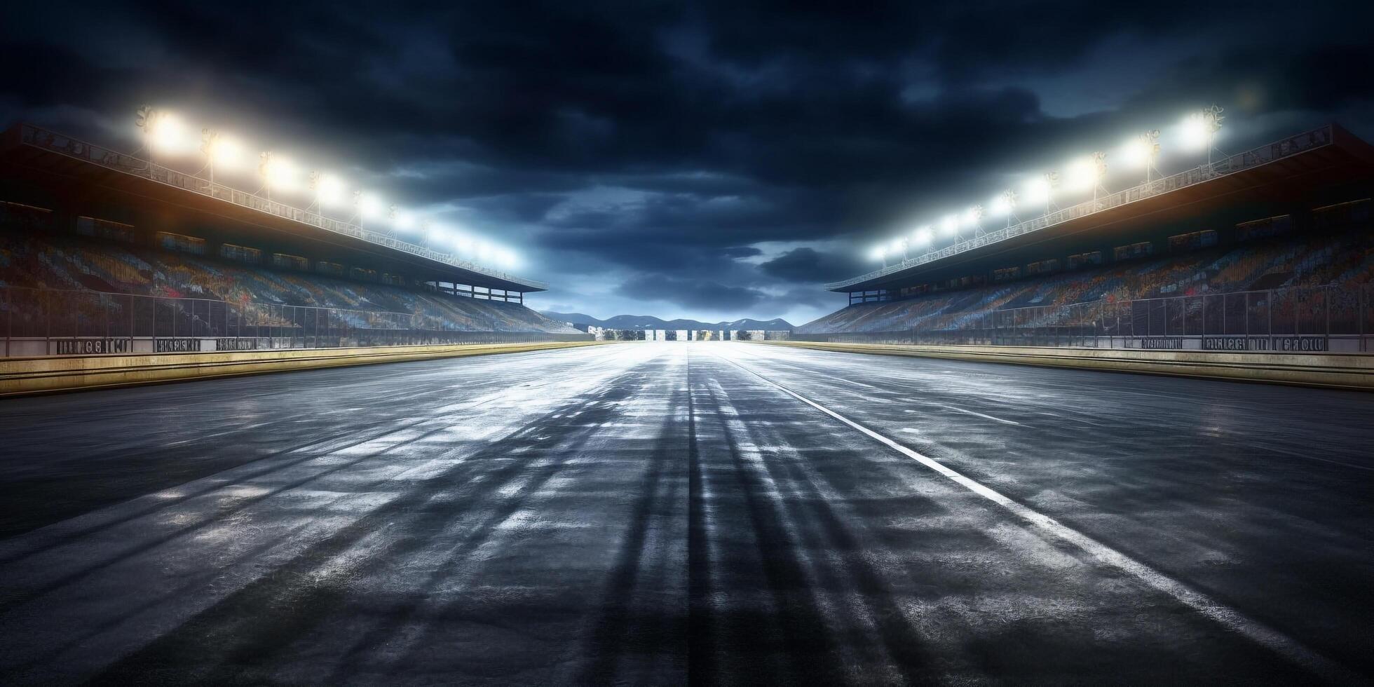 The racing circuit asphalt with . photo