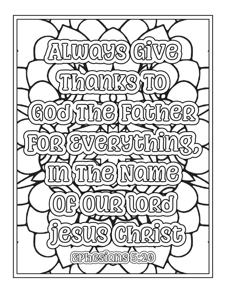 gratitud Biblia verso colorante libro adulto citas colorante paginas vector