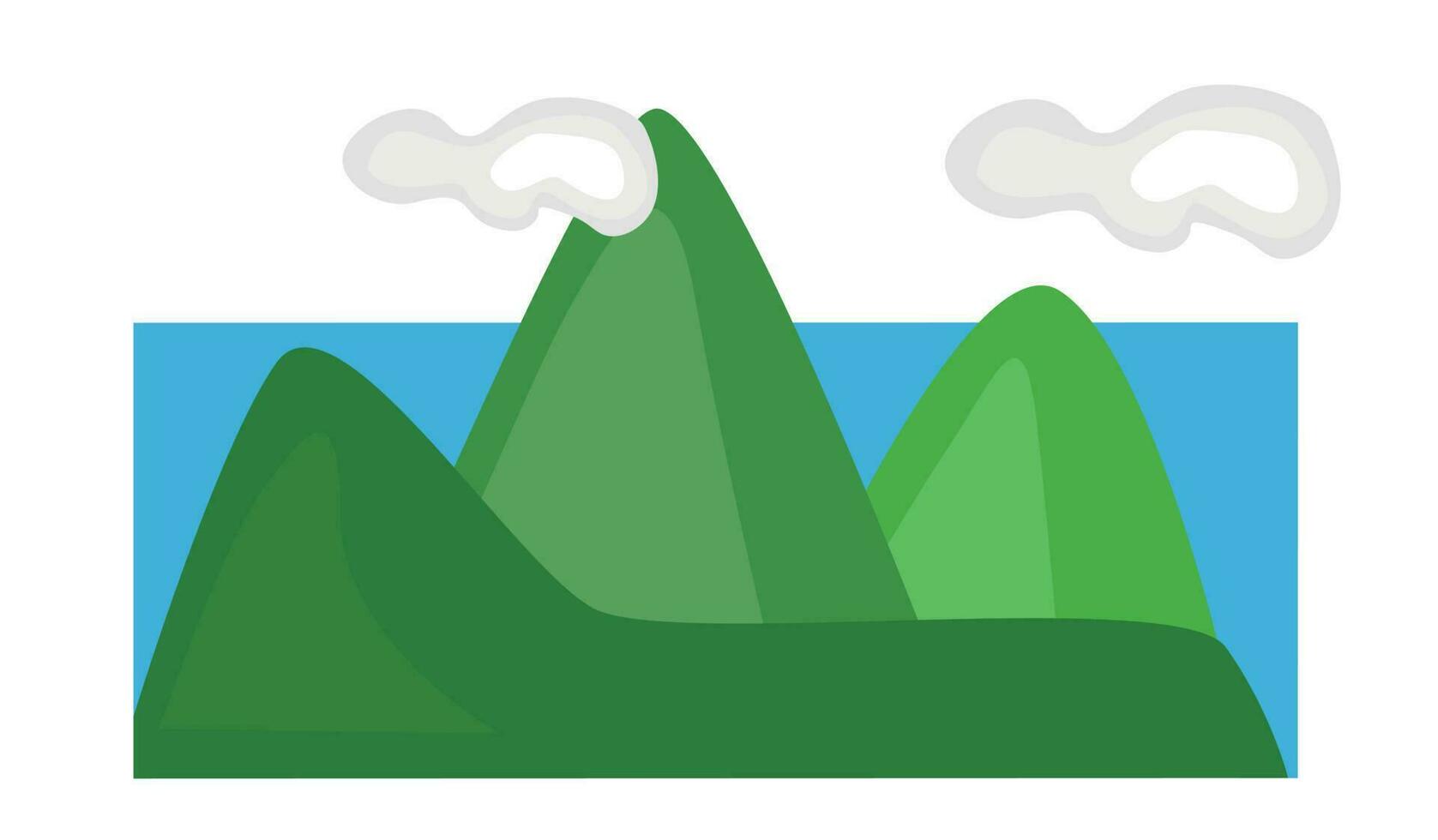 Mountain picture flat vector. Mountain picture cartoon vector. Landscape vector illustration isolated on white background.