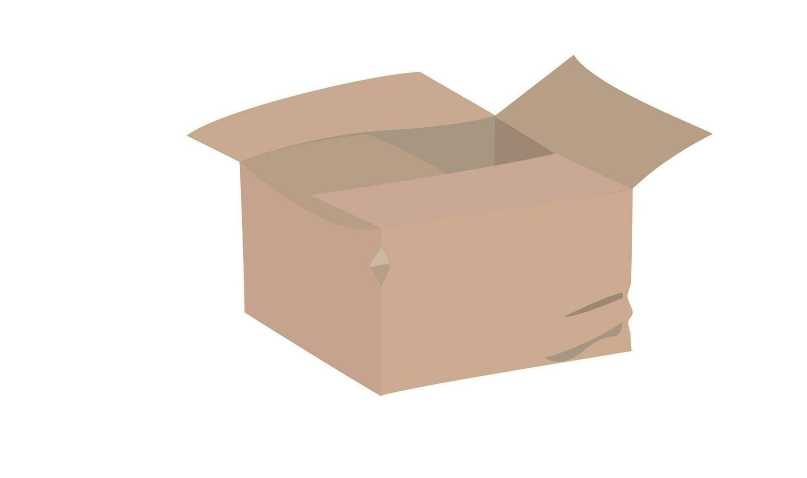 Opened carton box vector. Carton box flat vector. Cartoon style. Paper waste. Paper garbage. Recycled. vector